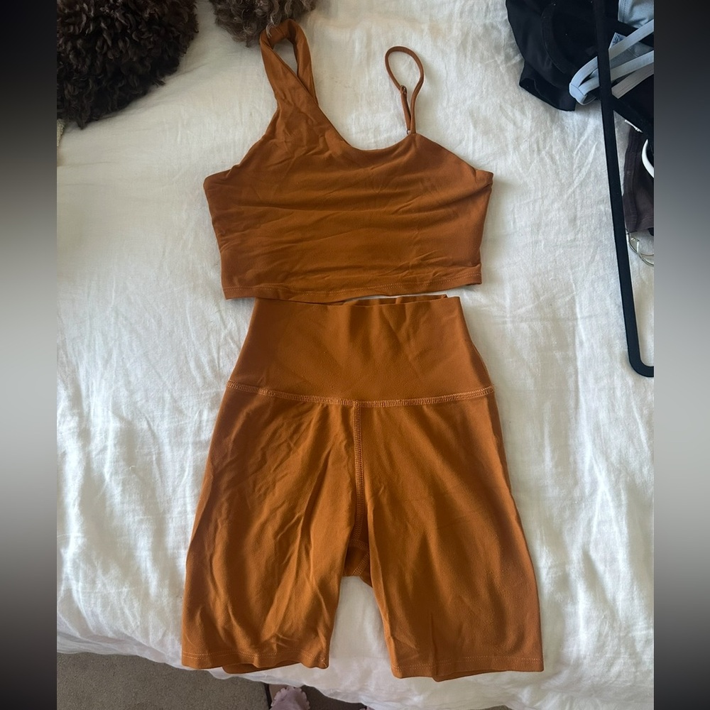 Carbon38 Rust One-Shoulder Set